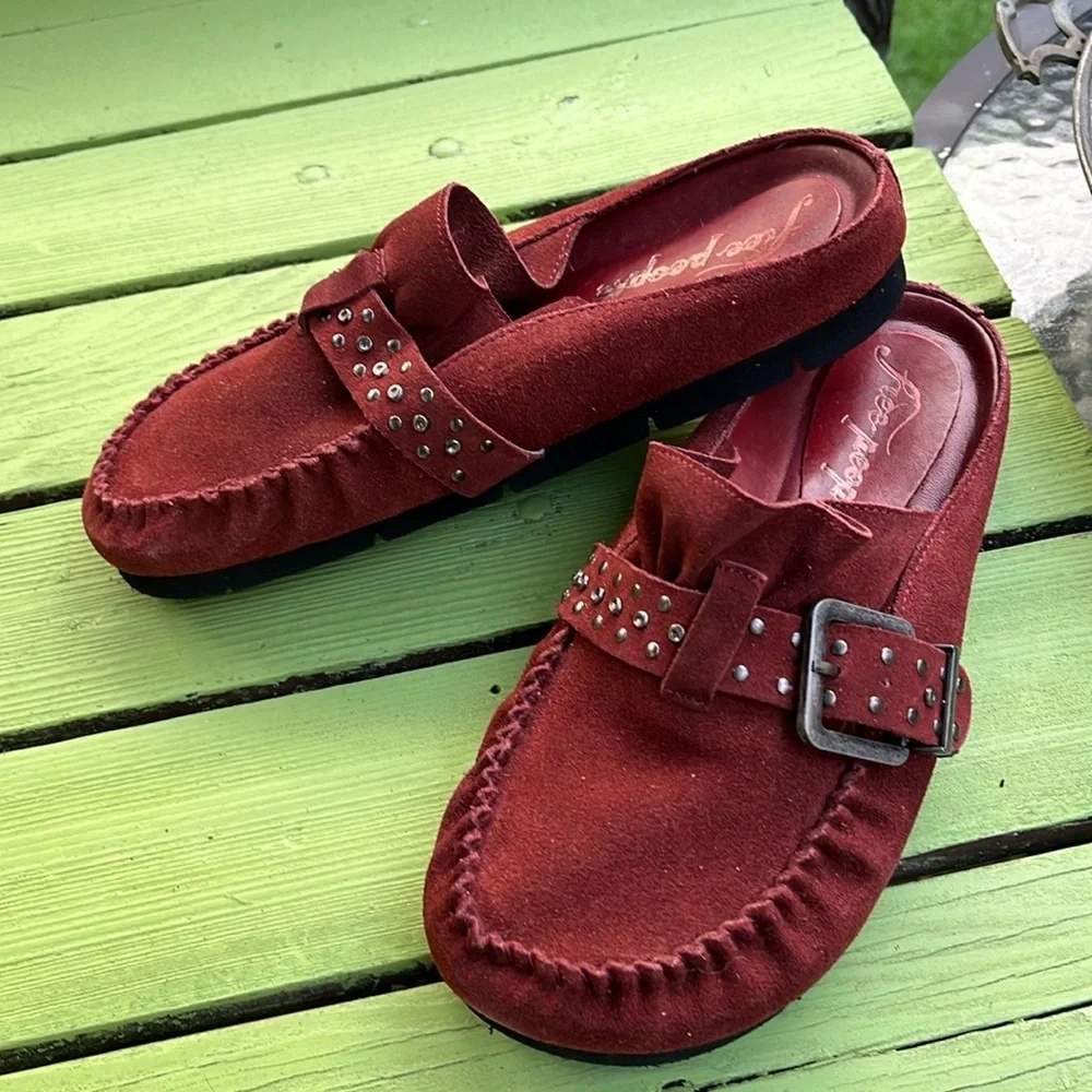 Free People studded “After the ride” Mules - Picture 2 of 9